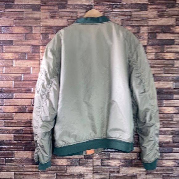 Vintage Mens MA-1 FLIGHT BOMBER JACKET SIZE XL Green - Picture 6 of 14